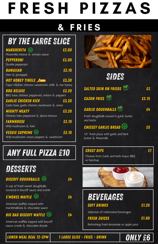 Fresh Pizza & Fries (Order for Collection)