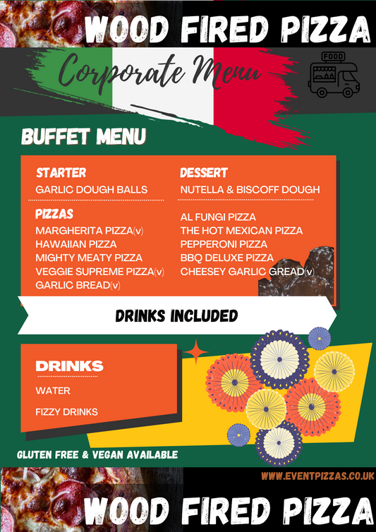 Corporate Pop Up Pizza Menu