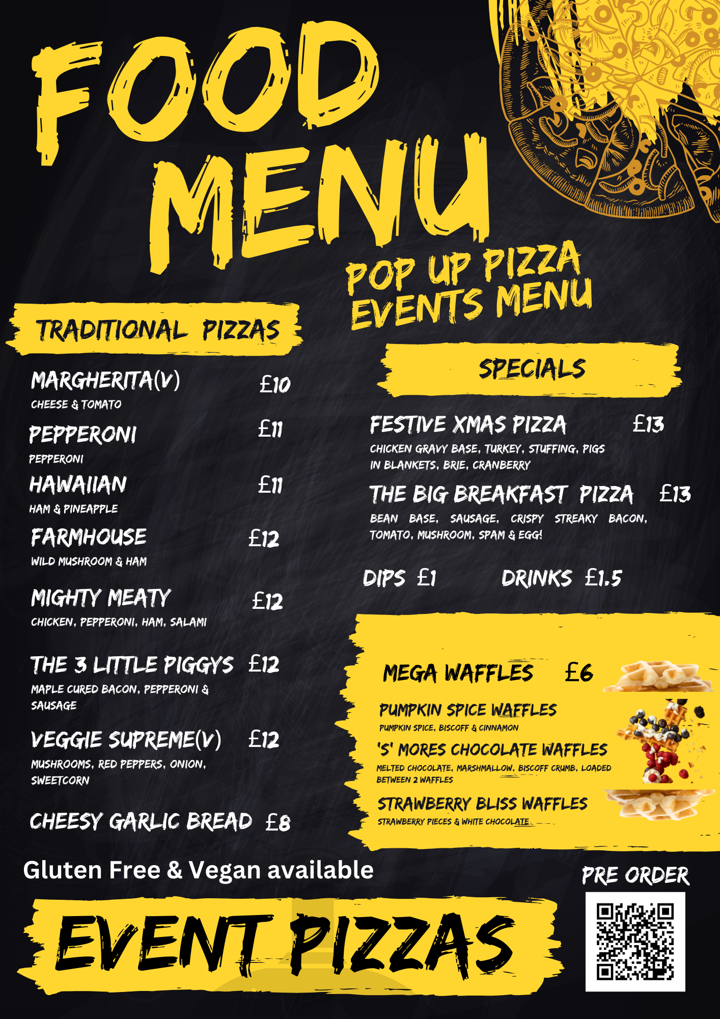 Pop Up Pizza Menu